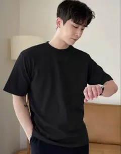 SHEIN DAZY ⭐︎ 男性 クルーネック 半袖 Tシャツ ブラック