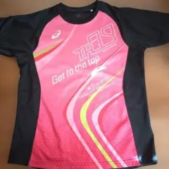 ASICS 陸上用シャツ ピンク/ブラック