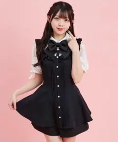 michellMacaron ミシェルマカロン モノグラムシャツフレアジャンスカ