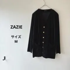 ザジ　ZAZIE ブラック ベルベット カーディガン　サイズM 金ボタンのサムネイル
