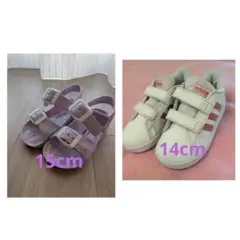 adidas ベルト付きスニーカー ＆ 西松屋サンダル美品 2足セット