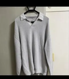 steven alan グレー ニット ポロシャツ