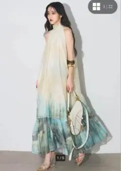 ANDRE＆CO. AUBREY 水彩ティアードワンピース
