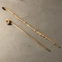 アイヌ民具 喫煙具 タンパクオク/煙草入れ ニキセリ/煙管 孫悟空 木製