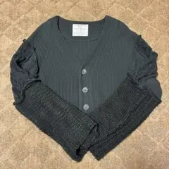 RNA ニット＆コットン カーディガン Ｍ黒