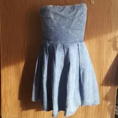 新品未使用デニム　ベアトップワンピース