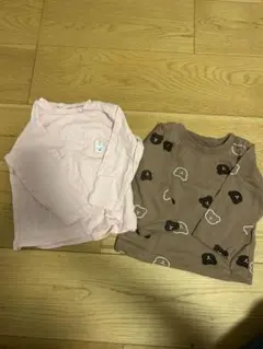 ベビー 長袖Tシャツ 2枚セット うさぎ くま