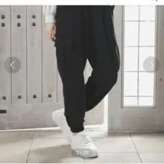 Honeys COLZA あったかカーゴパンツ ズボン 黒 ブラック 裏起毛