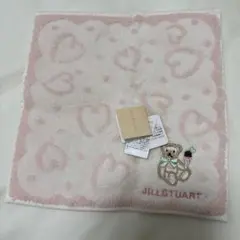 JILL STUART ピンク刺繍タオルハンカチ