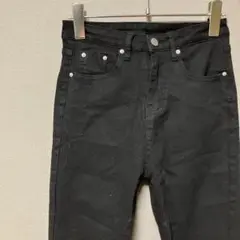 【美品】ブラックフレアパンツ(S相当)ハイウエスト　シンプル無地