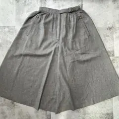 グレー ベルト付き ガウチョパンツ フレアパンツ
