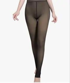 裏起毛 あったかレギンス かかと穴付き ステアラップ フリーサイズ ブラック