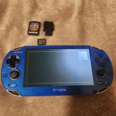 PS Vita 本体 青 PCH-1100 ゲームカード メモリーカード付き