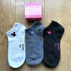 【新品】ミッキー スニーカー丈ソックス ３足組のサムネイル