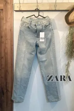 【新品未使用】ZARA ルーズフィット デニムパンツ＊36サイズ・ライトブルーのサムネイル