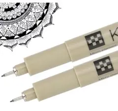 PATIKIL KIMONマイクロペン 極細0.25mm 耐水性 黒 2本セットのサムネイル