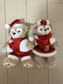 ダッフィーとシェリーメイ　　クリスマスキーホルダー