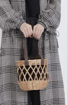 【お値下げしました！】サマンサモスモス　ファー巾着かごバッグ