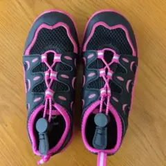 IGNIO 黒/ピンク サンダル 18.0cm