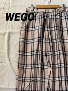 WEGO レディース　チェック柄パンツ　ベージュ系