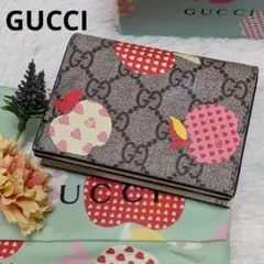 希少❣️グッチ 二つ折り財布 レポム リンゴ アップル GGスプリーム 箱あり