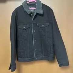 美品　メンズ　リーバイス　デニムジャケット　黒　裏起毛　M 廃盤品　タグ付き