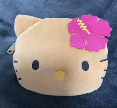 sweet付録　日焼けハローキティ 顔型ポーチ