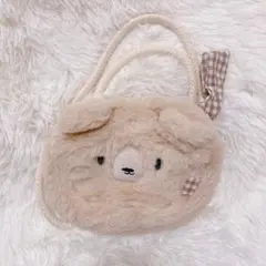 ふわふわ くま ショルダーバッグ ポシェット ベージュ