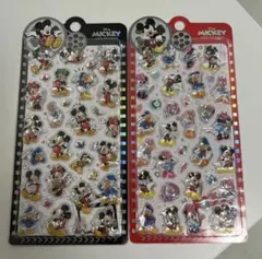 最安値‼️ミッキーミニー　ボンボンドロップシール　ぷくぷくシール2枚