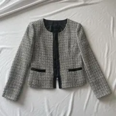 【美品】UNTITLED ノーカラーツイードジャケット サイズ2