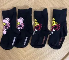 【未使用】ヒステリックミニ　«70» ハチ ロンパース 靴下 3点セット ☆2023秋冬 HYS MINI BABY 3Pソックス 00；ホワイト 13382403