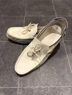ゆ*き様 LANVIN デッキシューズ ホワイト/グレーのサムネイル
