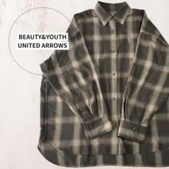 超美品！BEAUTY&YOUTH ワークチェックシャツ