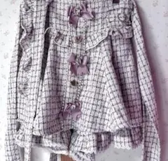 lLIZLISA ツイードサスペンダー付きスカパン