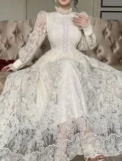 アイボリー レース ワンピース