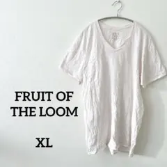 FRUIT OF THE LOOM VネックTシャツ 白 XL