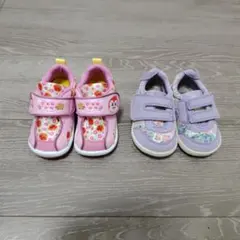 キッズスニーカー2足セット(13cm)　アンパンマン+花柄