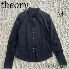 極美品✨Theory セオリー 長袖シャツ ストレッチ スキッパー ブラック
