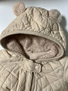 くま耳　ユニクロ　パフテックウォッシャブルカバーオール 70サイズ ベージュ