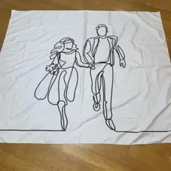 線画カップルタペストリー 大判