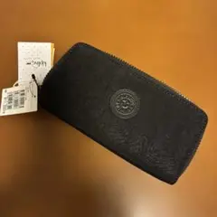 未使用品-KIPLINGダブルジップ長財布 BLACK