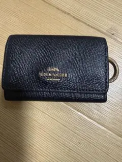 COACH ブラック レザー キーケース