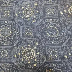 Antique cotton fabric, stencil dyed, scraps, indigo dyed, item #7, sarasa, antique, remake, Meiji era.