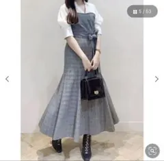 Mercuryduo シャツドッキング配色ワンピース　M チェック