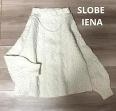美品　スローブイエナ ケーブル編み　モックネック　ニット　プルオーバー