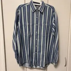CHAPS プリントストライプ 長袖シャツ L