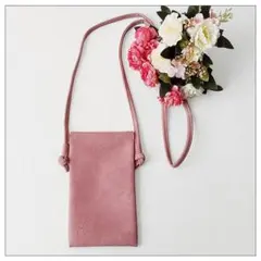 送料込み【スマホショルダー】フェイクレザー くすみピンク 新品未使用