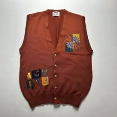 Vintage アーカイブ 幾何学 ニットベスト XL テック パンク