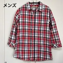 【美品】メンズ　ジャーナルスタンダード　サイズM チェック　7部丈ネルシャツ