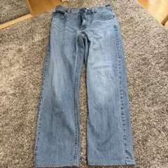 ライトブルー ワイドレッグデニムパンツ　UNIQLO U